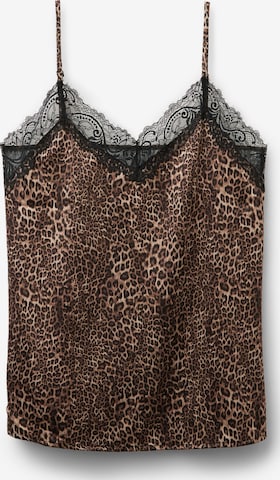 Tezenis Pajama Shirt in Brown: front