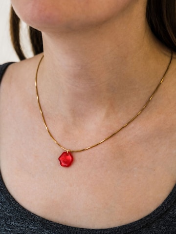 Fräulein Wunder Necklace 'Acetat Alice Gold' in Red
