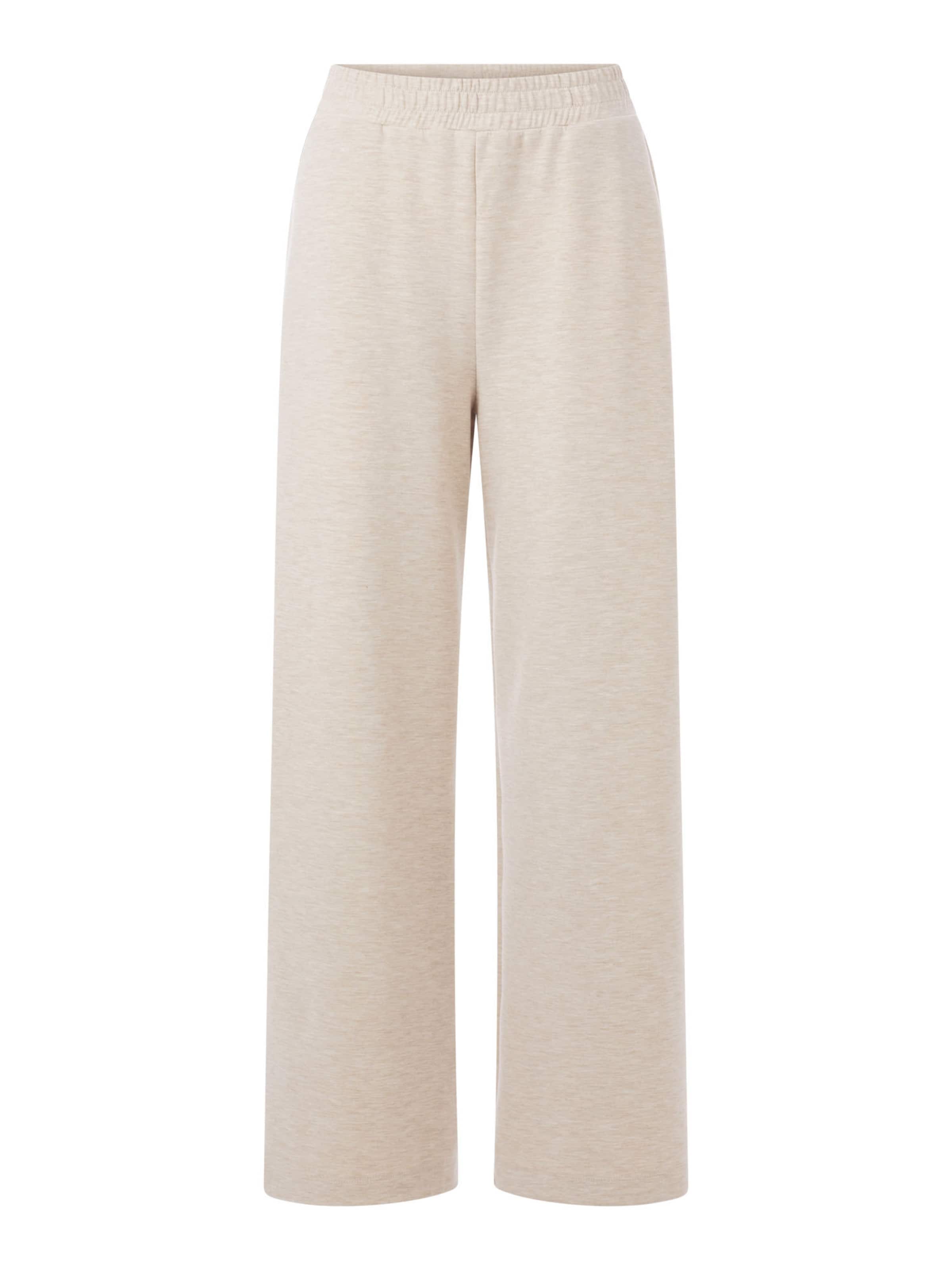 Rich &amp; Royal Wide leg Broek in Beige: voorkant