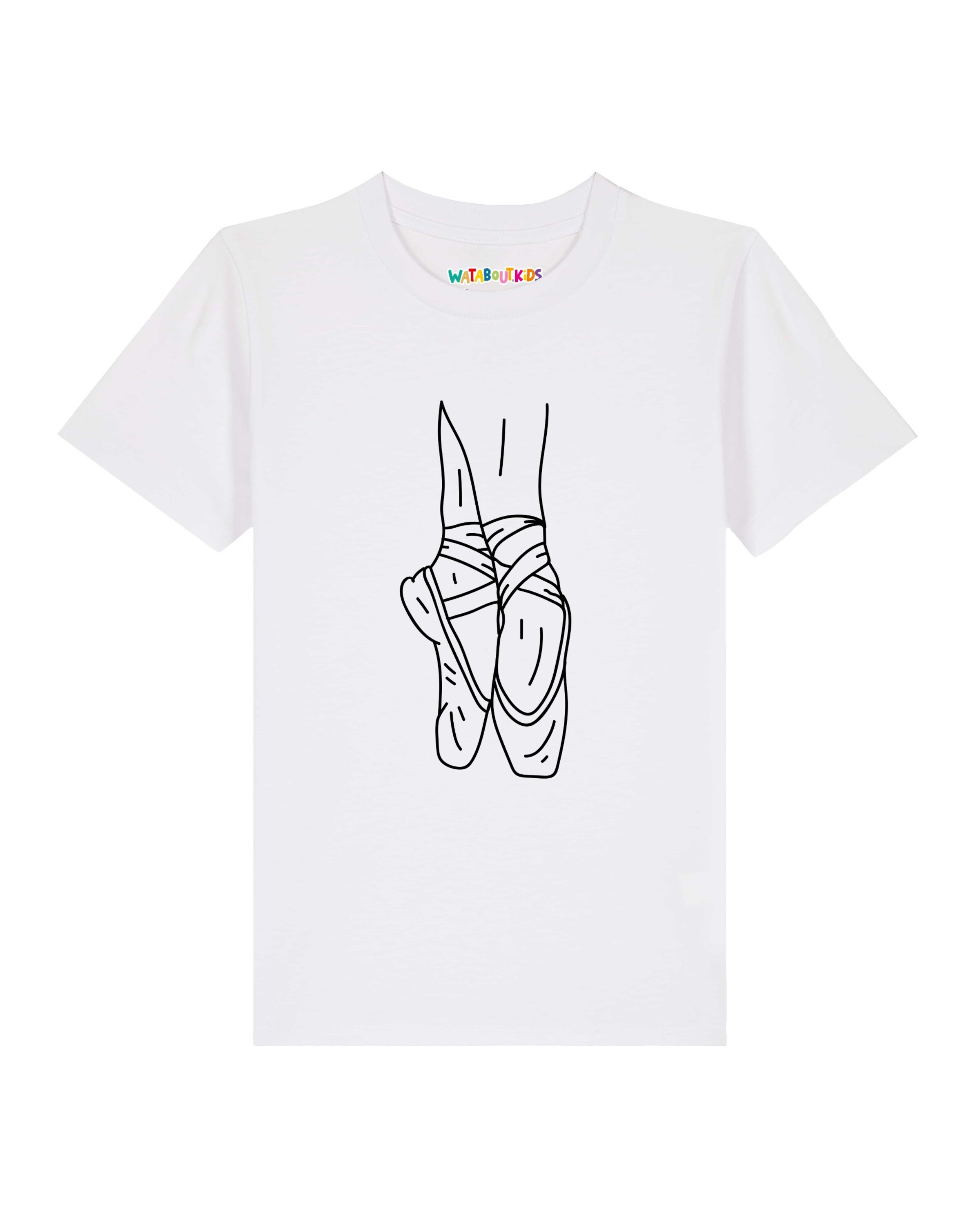 watabout.kids T-Shirt 'Ballett Spitze' in Weiß: Vorderseite