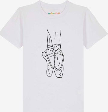 watabout.kids T-Shirt 'Ballett Spitze' in Weiß: Vorderseite