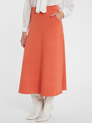 Ana Alcazar Skirt ' Sekiny ' in Orange: front