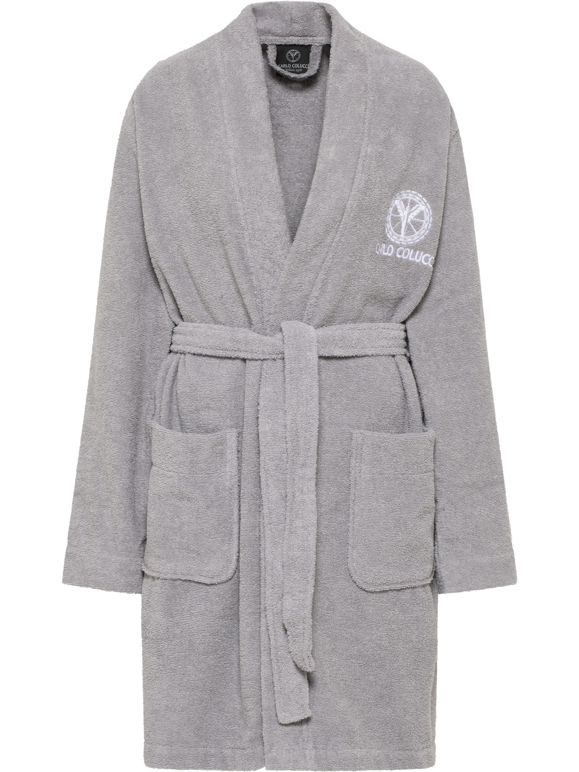Carlo Colucci Bathrobe short 'Vita' in Silver: front
