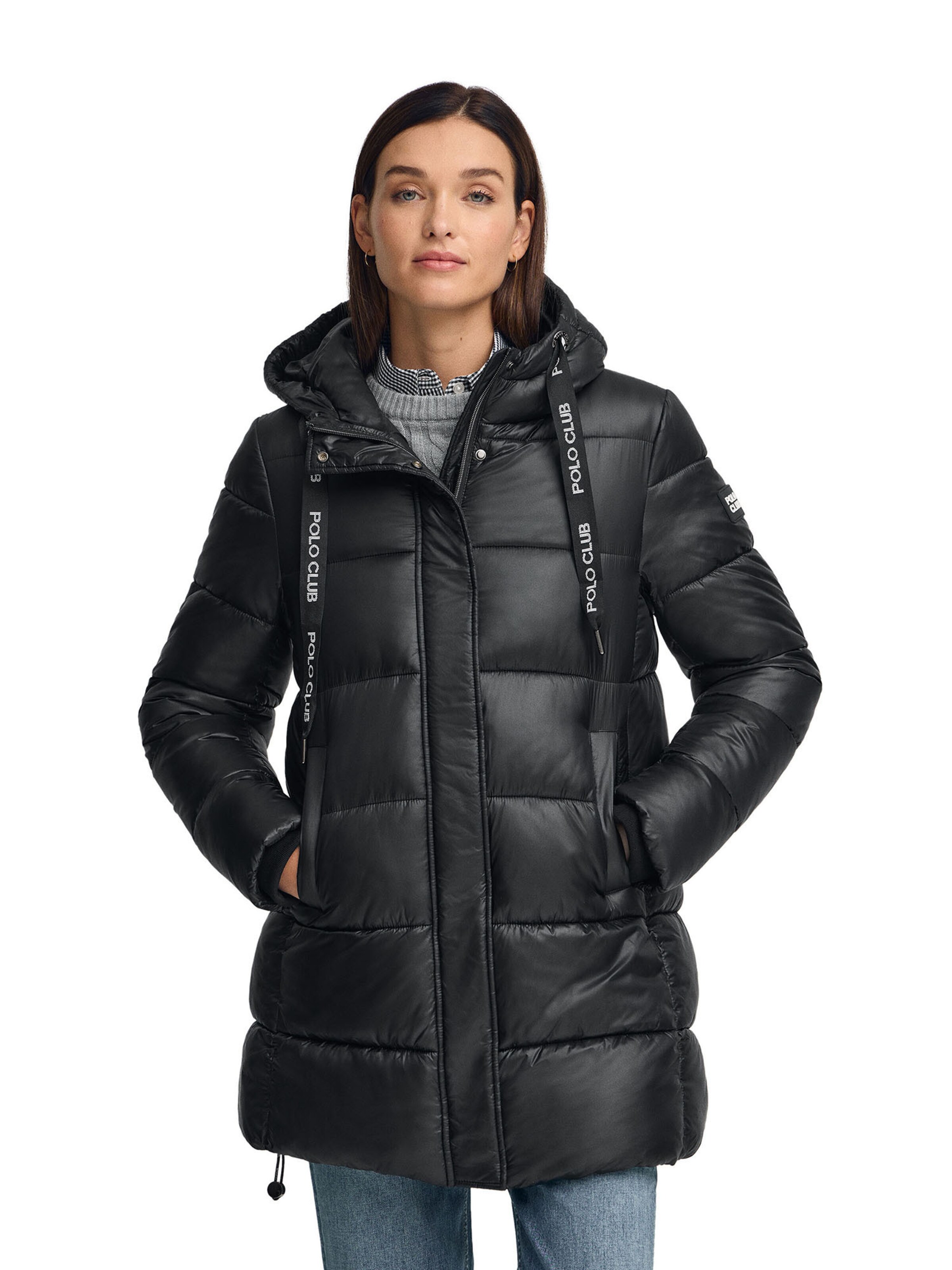 Polo Club Mantel in Schwarz: Vorderseite