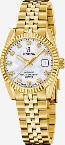 FESTINA Analogové hodinky 'Date watch Classics Swiss Made' – zlatá: přední strana