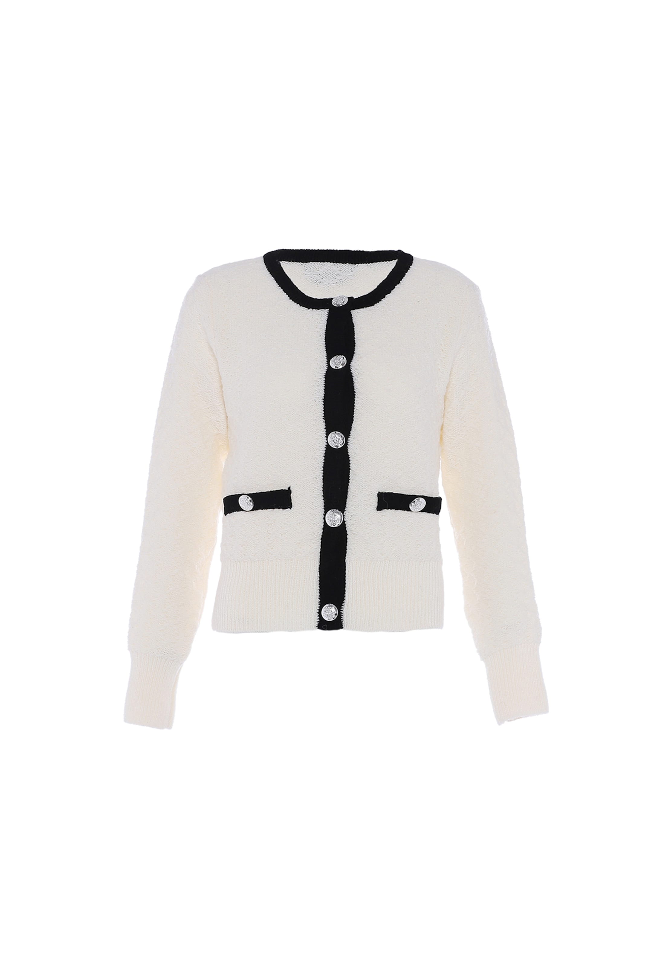 faina Strickjacke in Weiß: Vorderseite