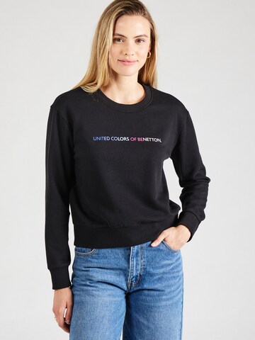 UNITED COLORS OF BENETTON Sweatshirt in Zwart: voorkant