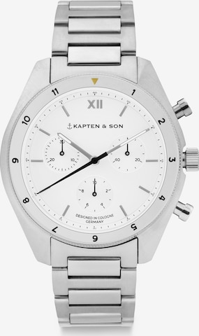 Montre à affichage analogique 'Rise Small Silver Steel' Kapten & Son en argent : devant