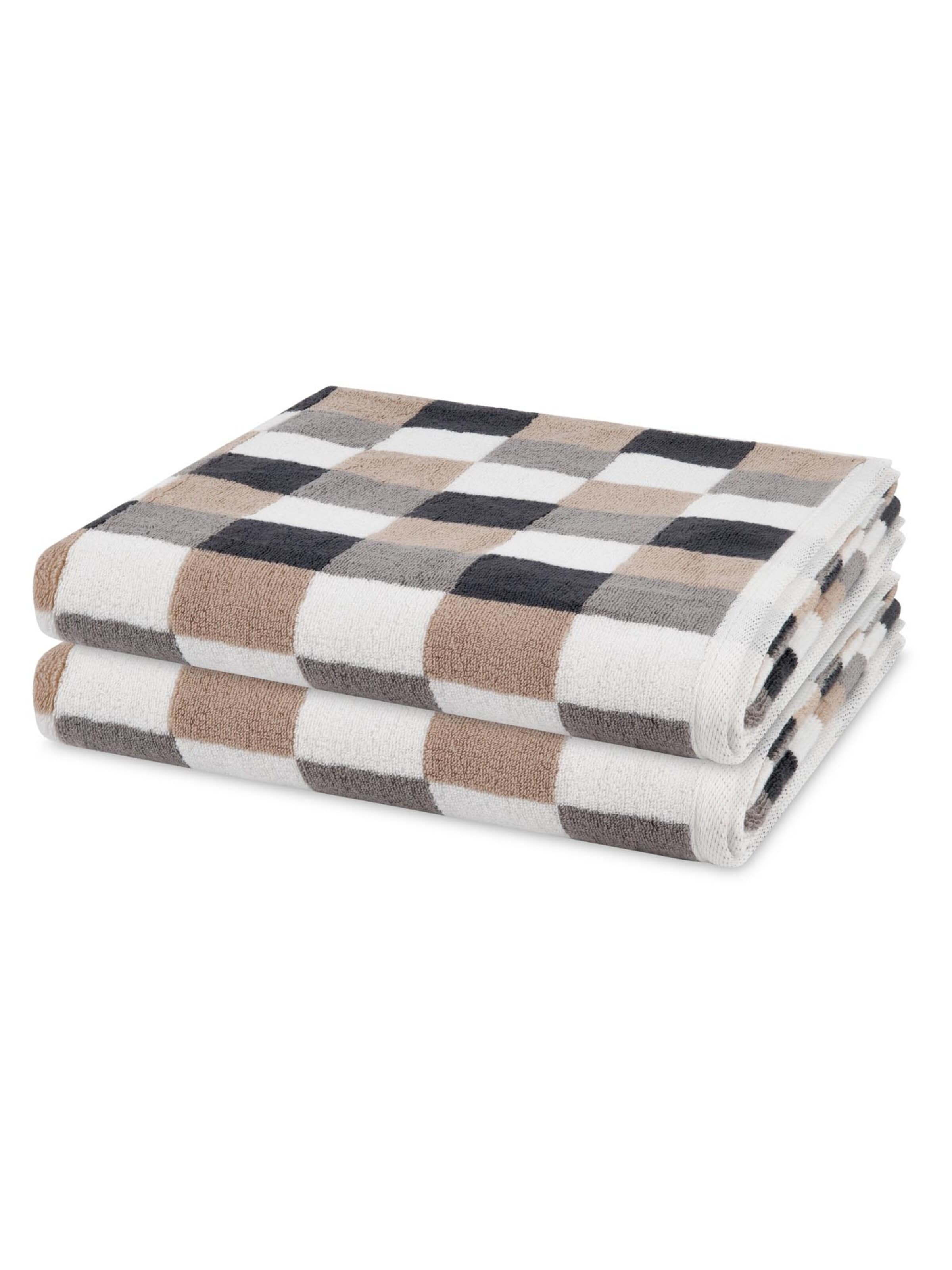 ROSS Handtuch 'Cashmere feeling Karo'‌ in Braun: Vorderseite