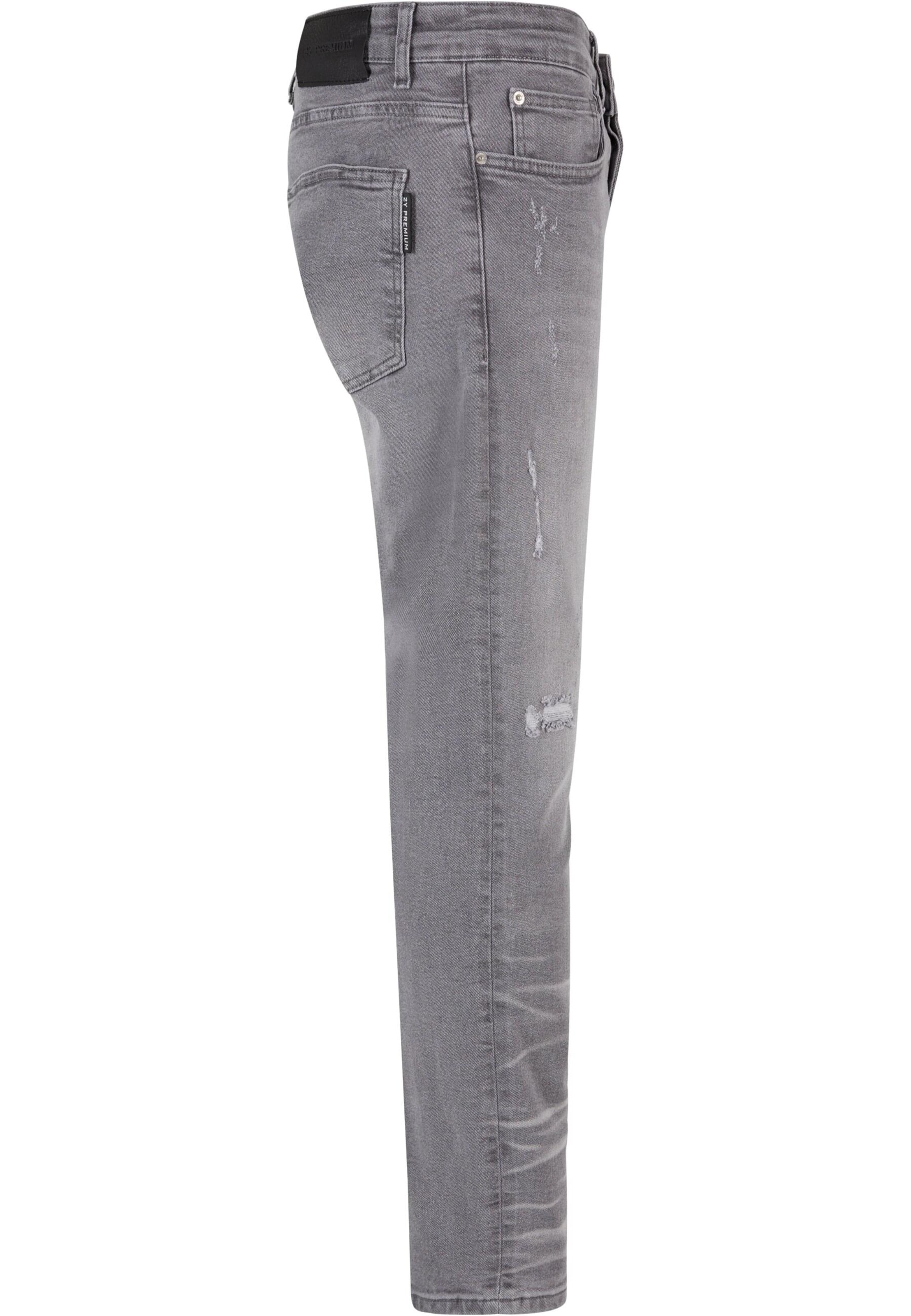 2Y Premium Tapered Jeans in Grey