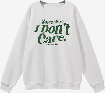 Pull-over 'Women's Crew Neck Oversized Sweatshirt with Slogan Print' GORHEY en blanc : devant