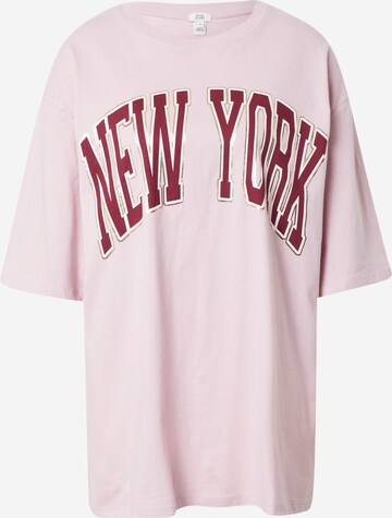 River Island - Camiseta talla grande en rosa: frente