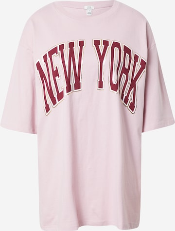 River Island - Camisa oversized em rosa: frente