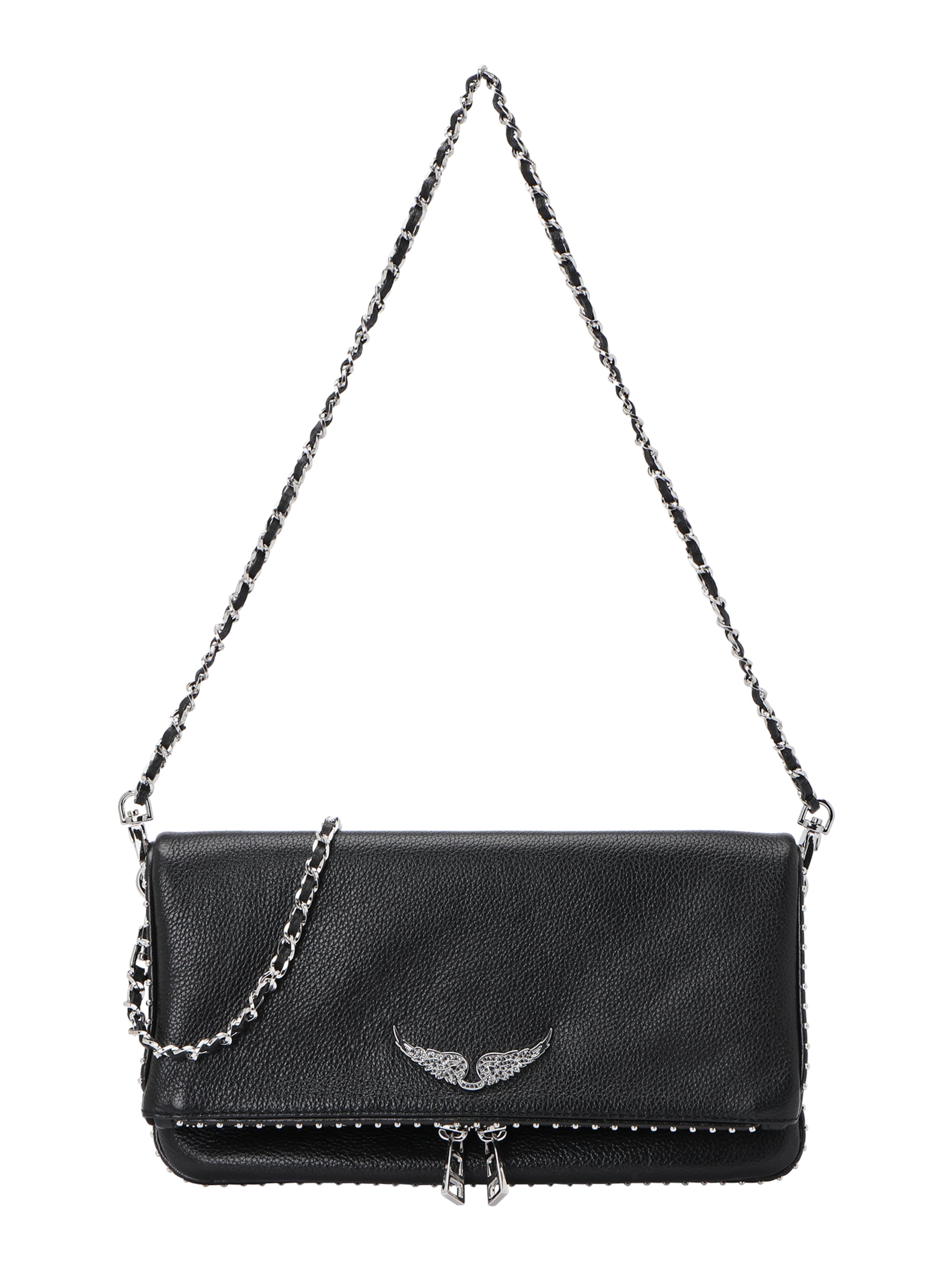 Borsa a spalla 'ROCK' di Zadig & Voltaire in nero: frontale