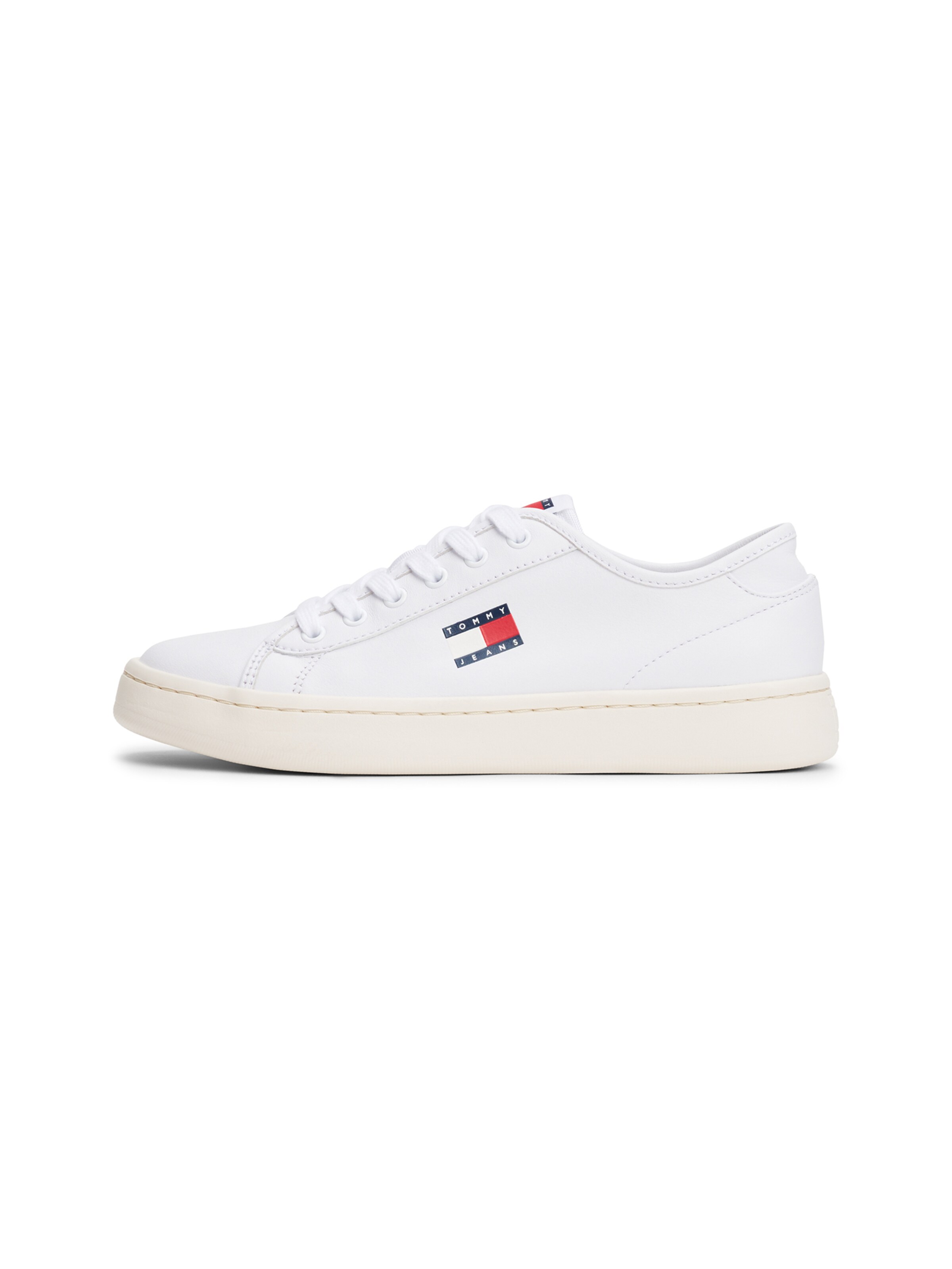 Sneaker low de la Tommy Jeans pe alb: față