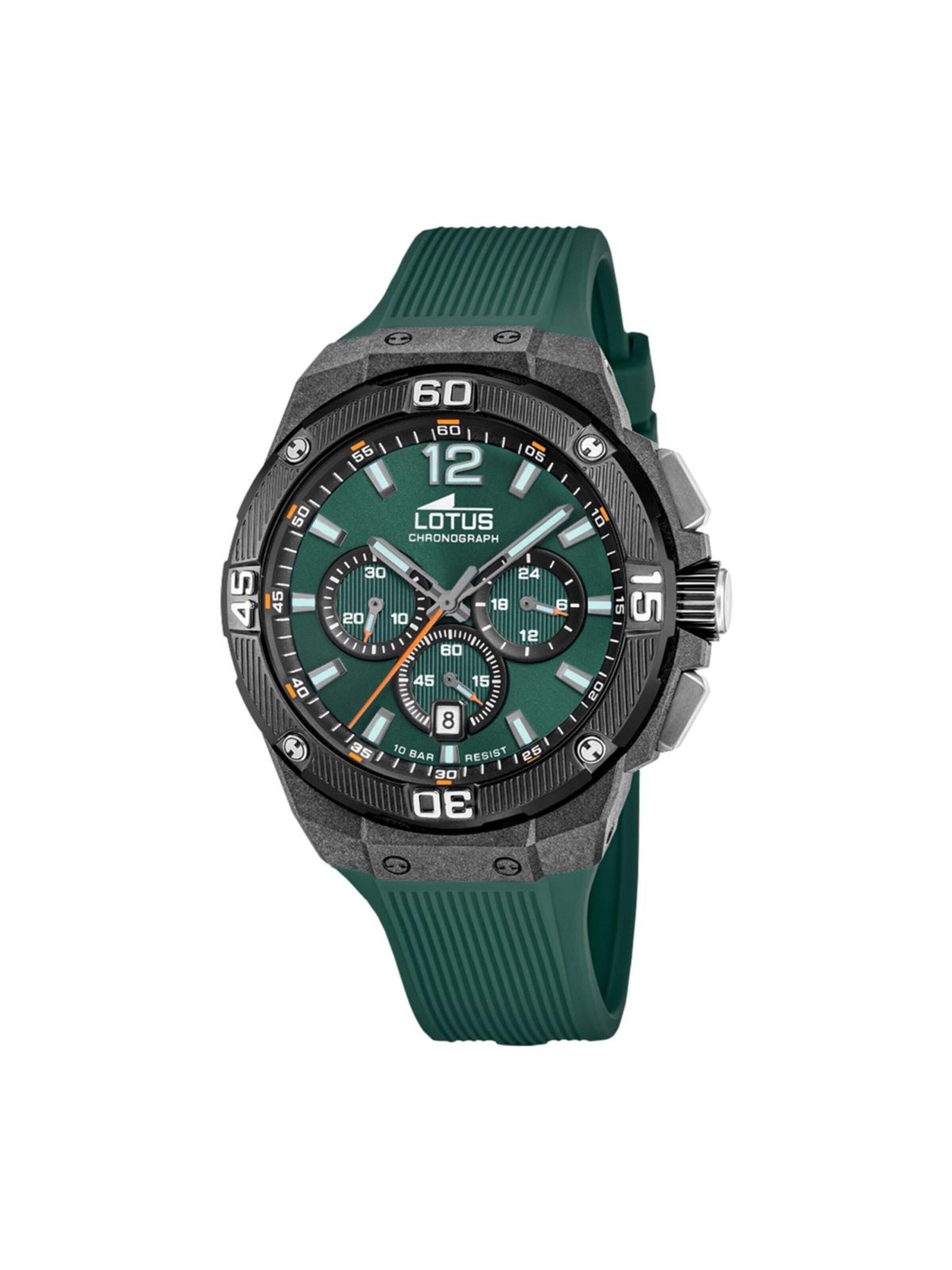 Montre à affichage analogique Lotus en vert : devant