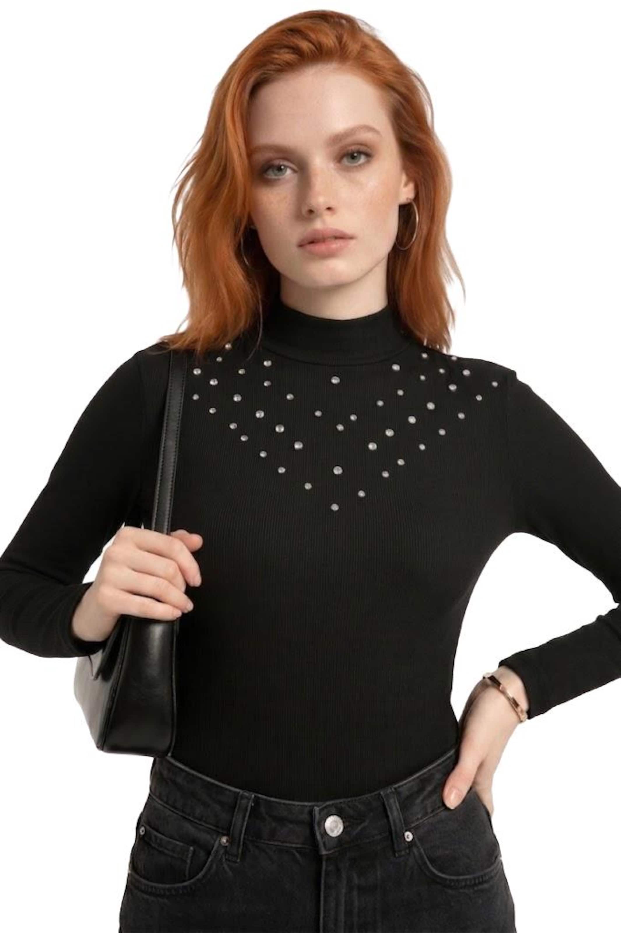 Alexa Dash Shirt bodysuit in Black