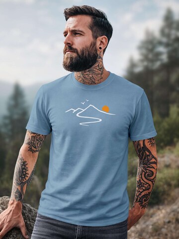Neverless Shirt 'Mountain Trail'‌‌‌‌ in Blau