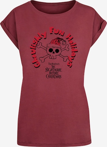 T-shirt 'The Nightmare Before Christmas - Ghoulishly Fun Holidays' ABSOLUTE CULT en rouge : devant