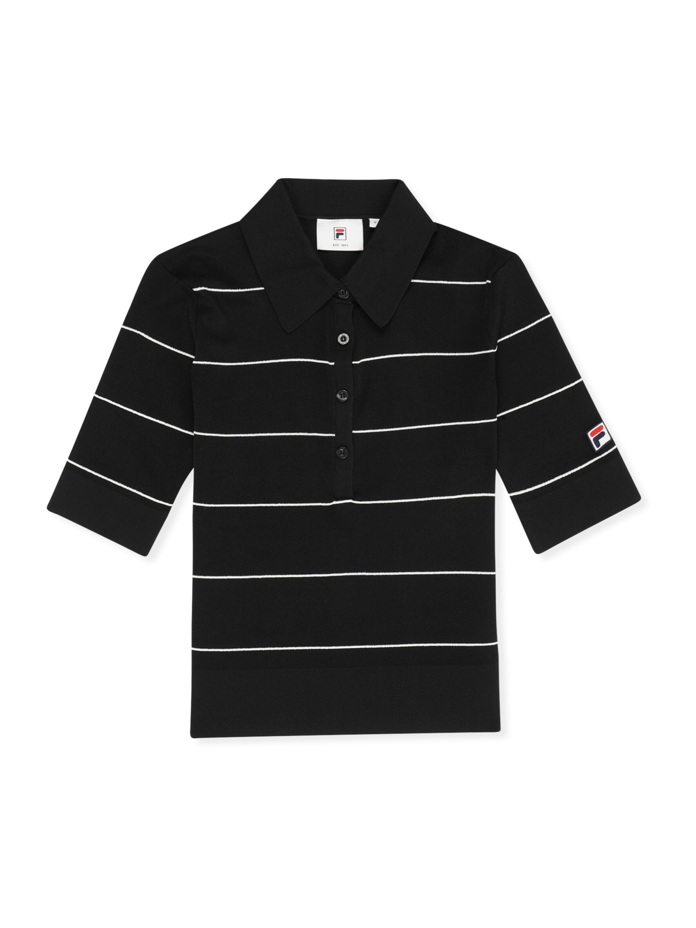 FILA Paita 'MONTECARLO slim fine knitted polo shirt' värissä musta