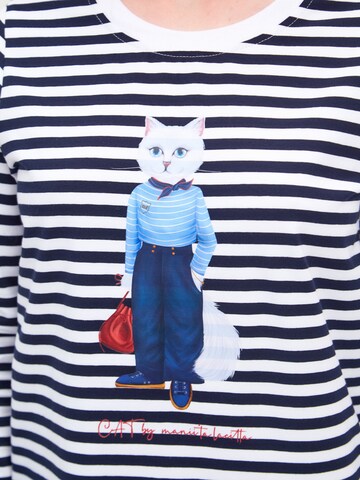T-shirt CAT by Maniita Lacitta en bleu