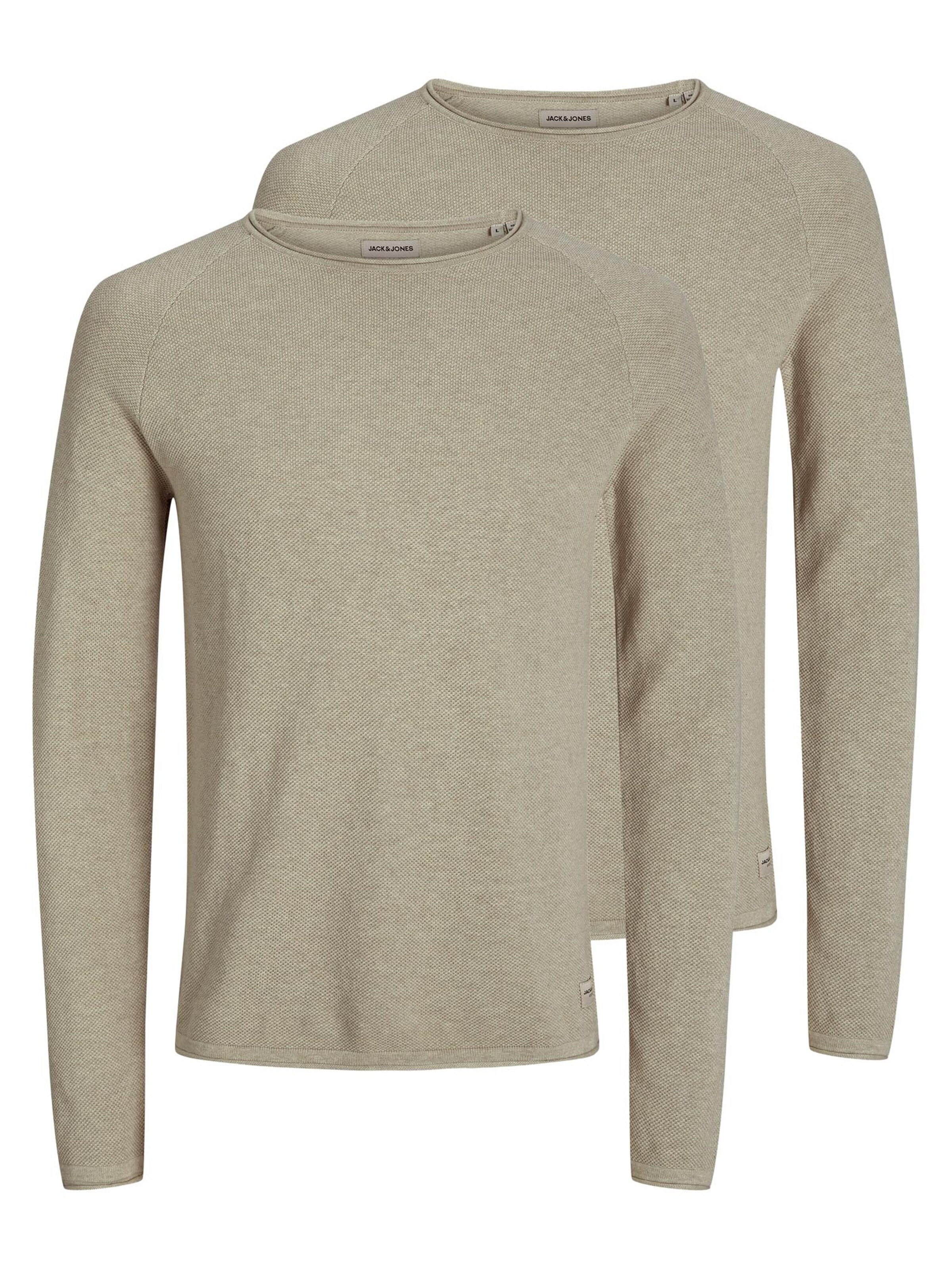 JACK & JONES Sweater 'Hill' in Beige: front