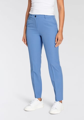 TAMARIS Tapered Pleated Pants in Blue: front
