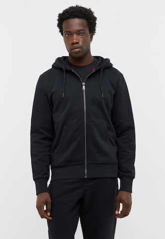MUSTANG Sweatjacke 'Brighton' in Schwarz: Vorderseite