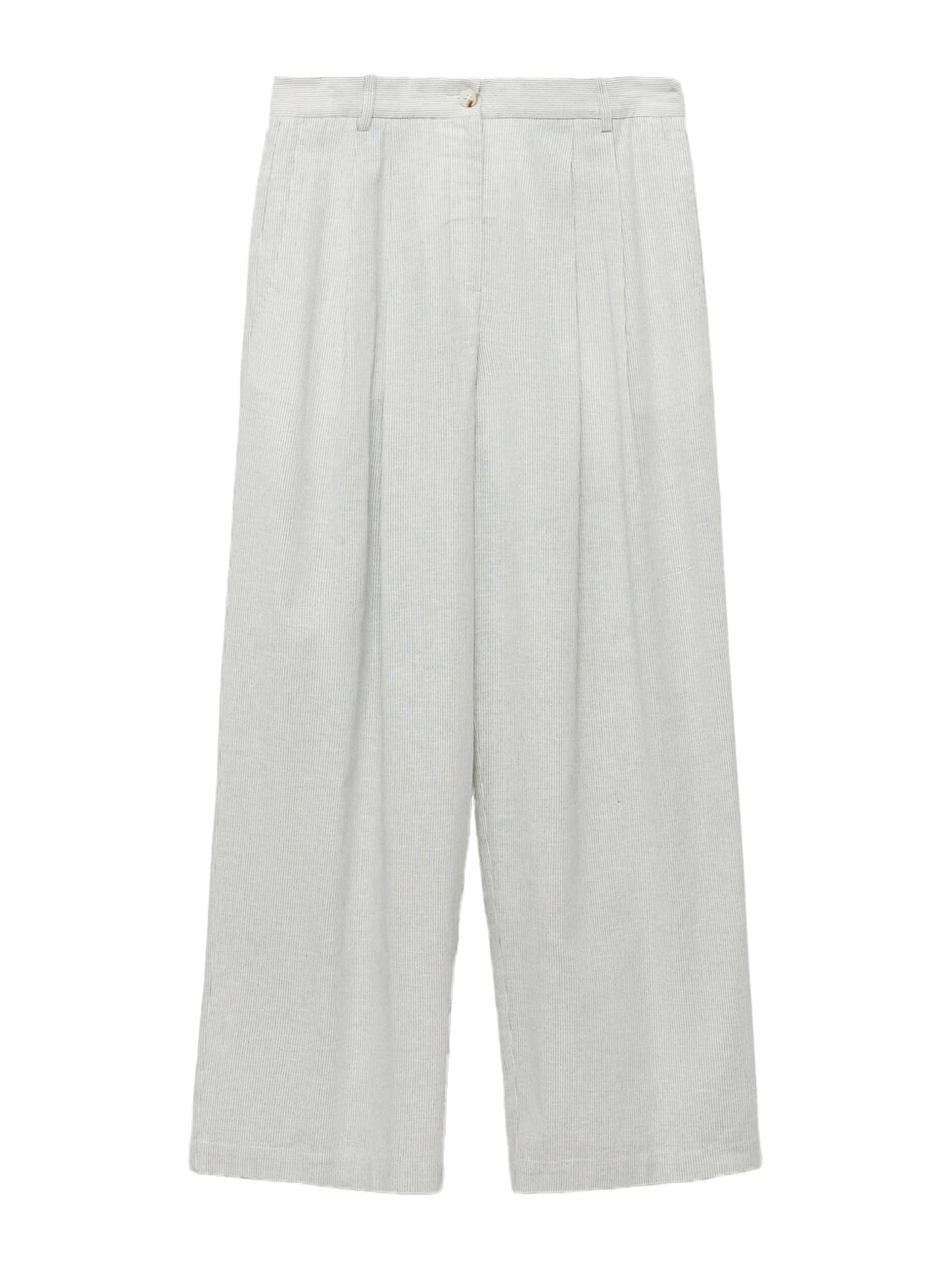 MANGO Wide leg Veckad byxa 'BALI' i beige: framsida