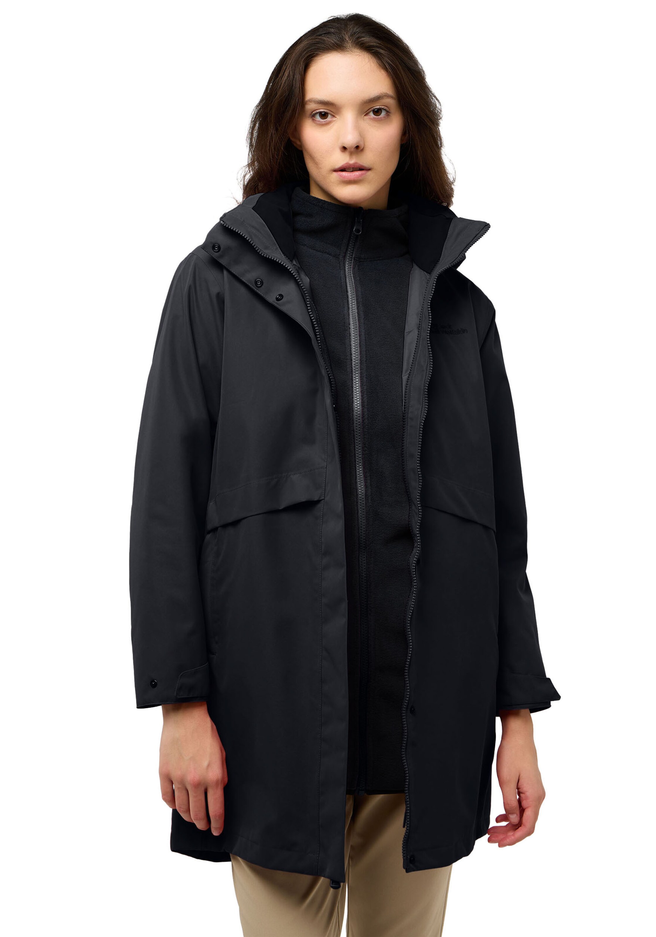 JACK WOLFSKIN Outdoor Jacket in Black: front