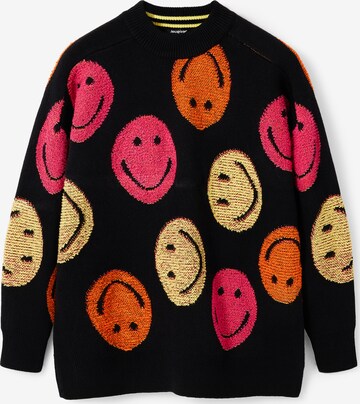 Pullover 'Smiley®' di Desigual in nero: frontale