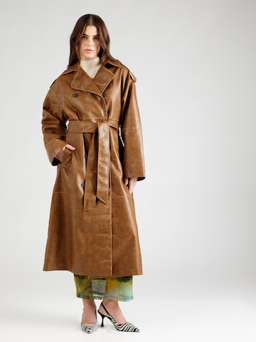 Manteau mi-saison TOPSHOP en marron : devant