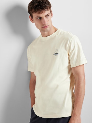T-Shirt 'Garland' SELECTED HOMME en beige