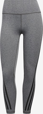 ADIDAS SPORTSWEAR - Skinny Calças de desporto 'Optime Train Icons' em cinzento: frente