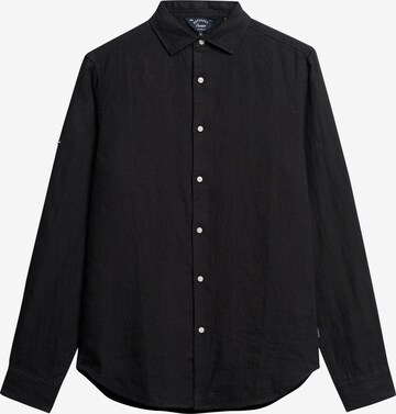 Superdry Button Up Shirt in Black: front