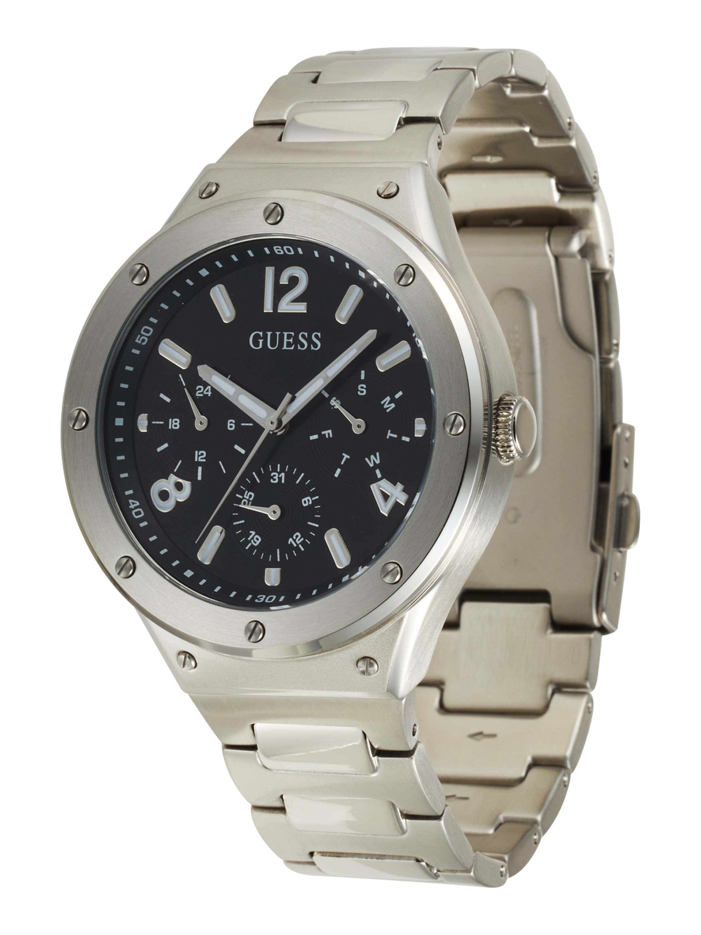 GUESS Uhr in Schwarz: Vorderseite