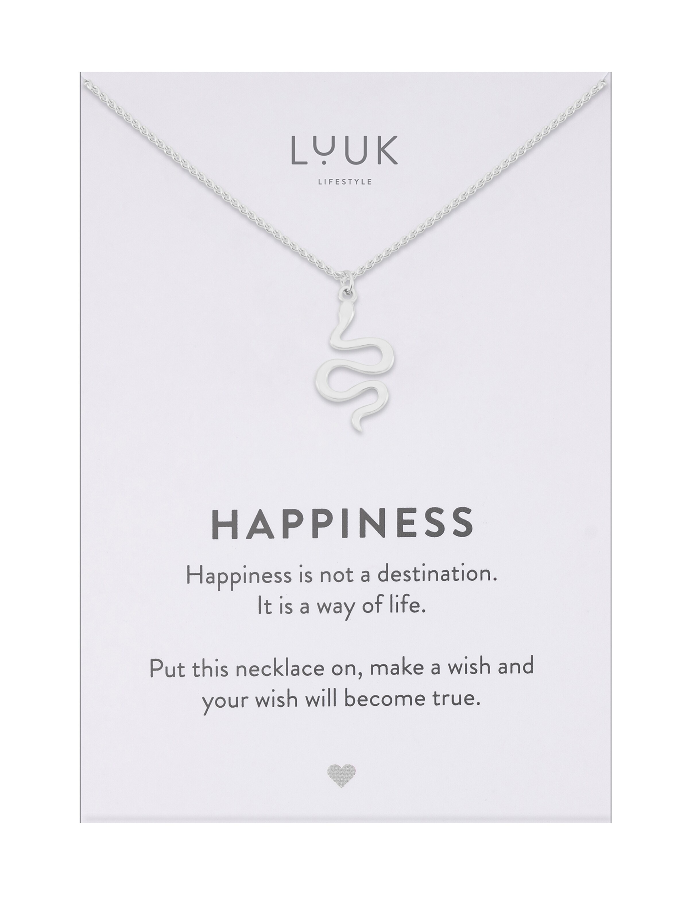 LUUK LIFESTYLE Necklace 'LUUK LIFESTYLE Halskette "Schlange"' in Silver: front