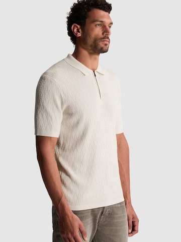 CAST IRON Shirt 'Polo shirt in cotton/modal with zipper' in Beige: front