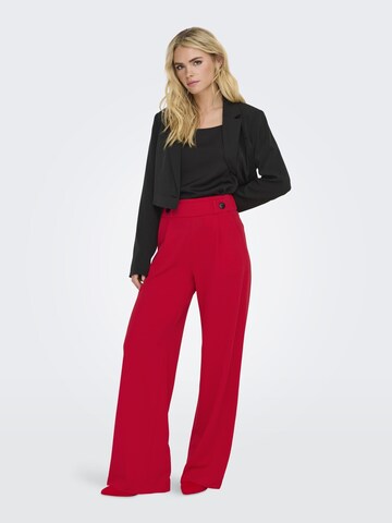 JDY Wide leg Pleat-Front Pants 'JDYGEGGO' in Red