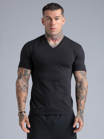SikSilk Shirt in Black: front