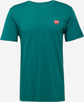 Tricou 'SIGN OFF' de la WRANGLER pe verde: față