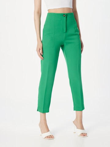 Dorothy Perkins Regular Trousers with creases in Green: front