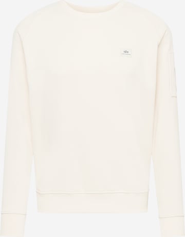 ALPHA INDUSTRIES Sweatshirt i vit: framsida