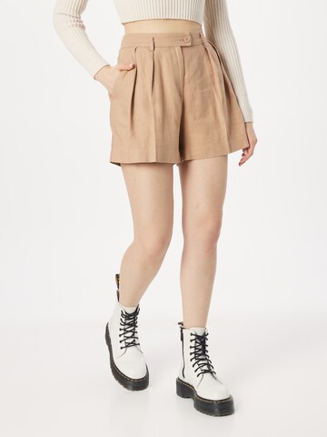 Sisley Wide Leg Shorts in Beige: predná strana