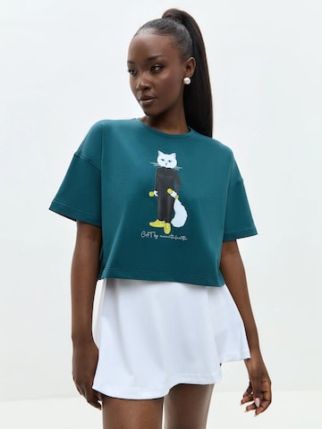 T-shirt 'Sport Cat' Cat e Lolette en bleu : devant