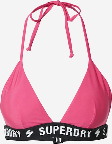SuperdryTrokutasti Bikini gornji dio - roza boja: prednji dio