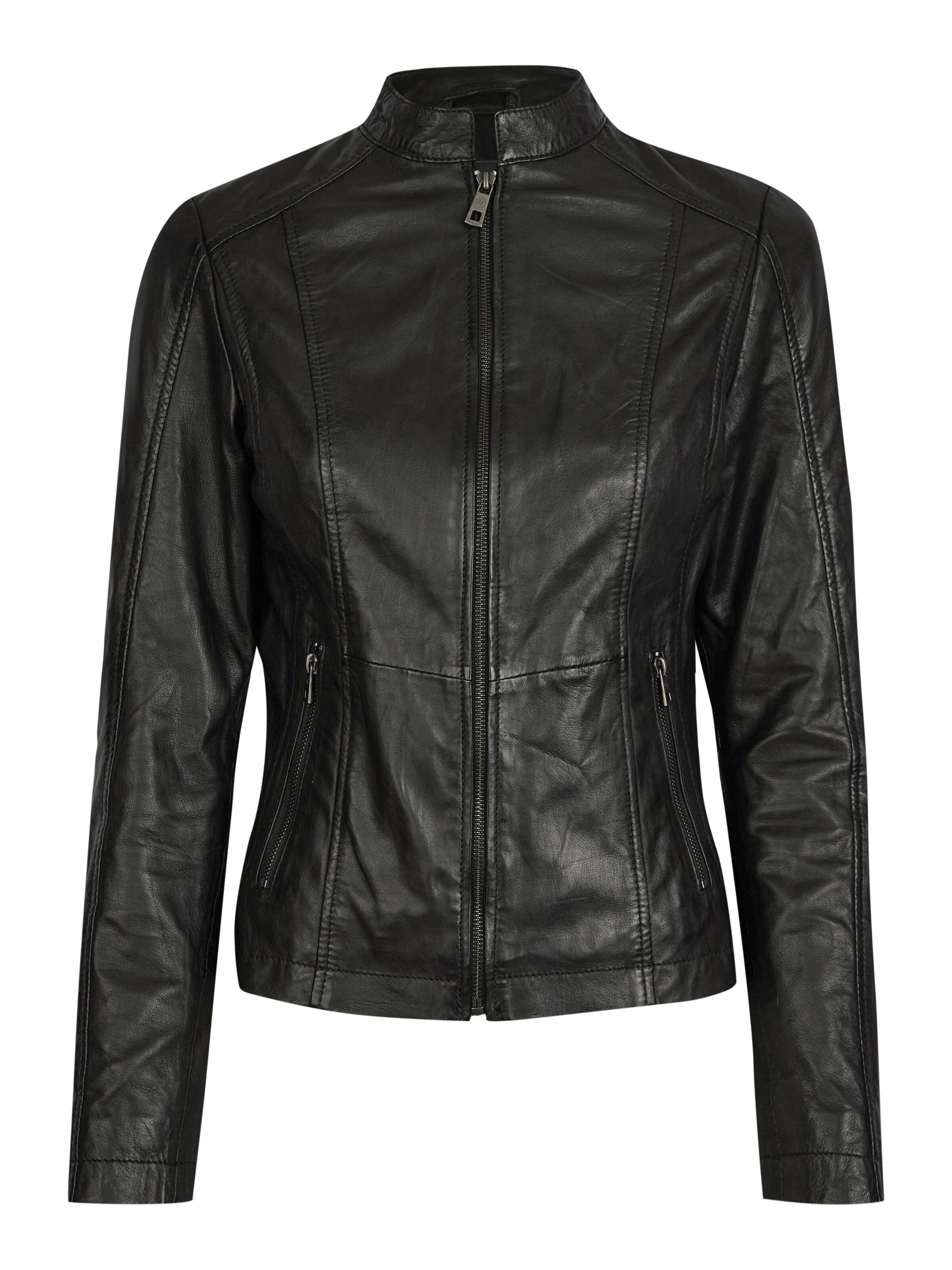 bugatti Lederjacke BULady-114 in Schwarz: Vorderseite