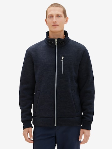 TOM TAILOR Zip-Up Hoodie in Blue: front