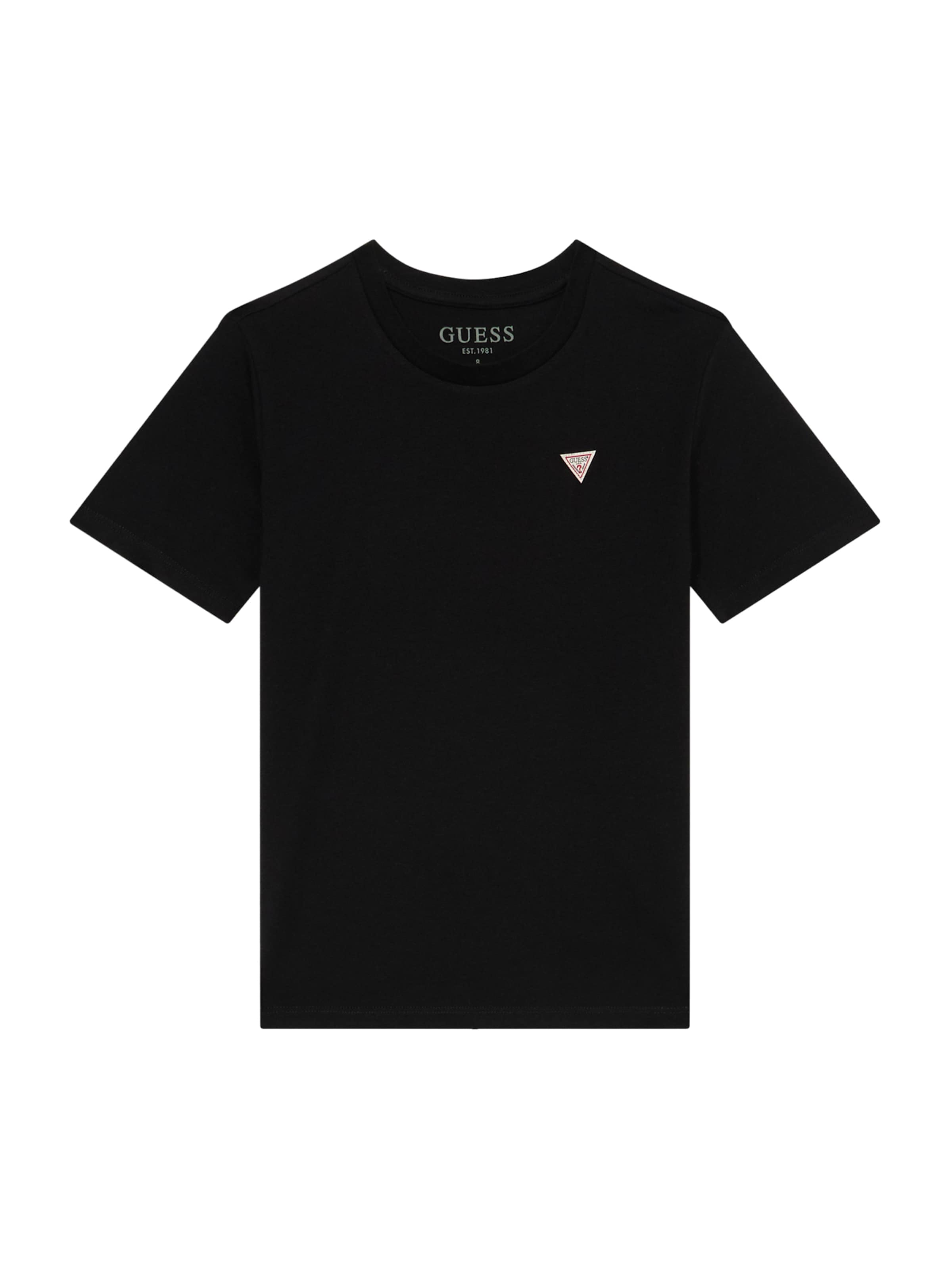 GUESS - Camiseta en negro: frente