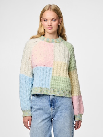 PIECES Sweater 'PCREMIX' in Green: front
